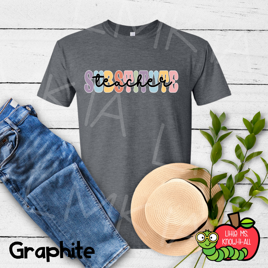 Pastel Substitute Teacher T-Shirt