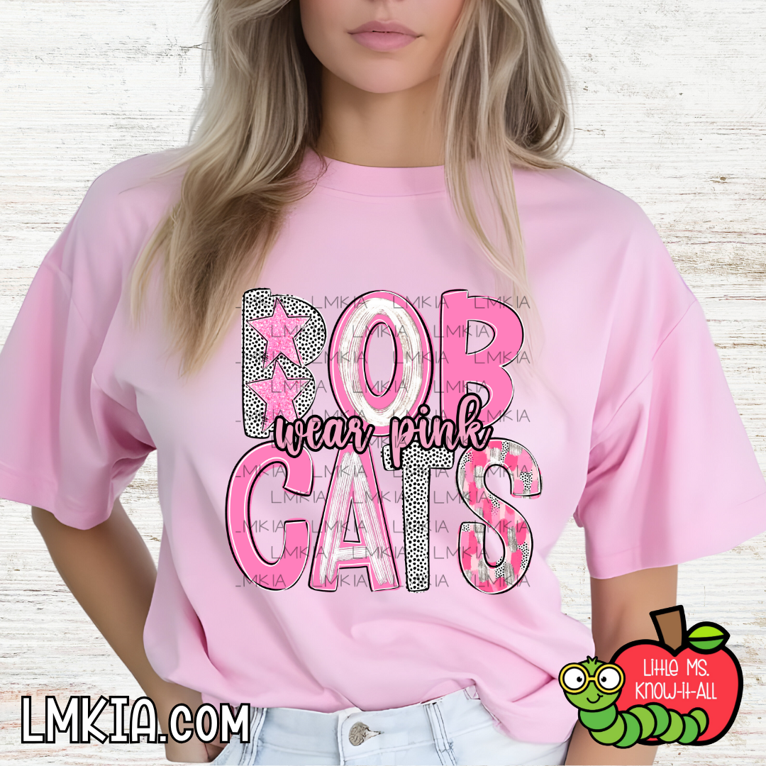 Custom Mascots Wear Pink T-Shirt