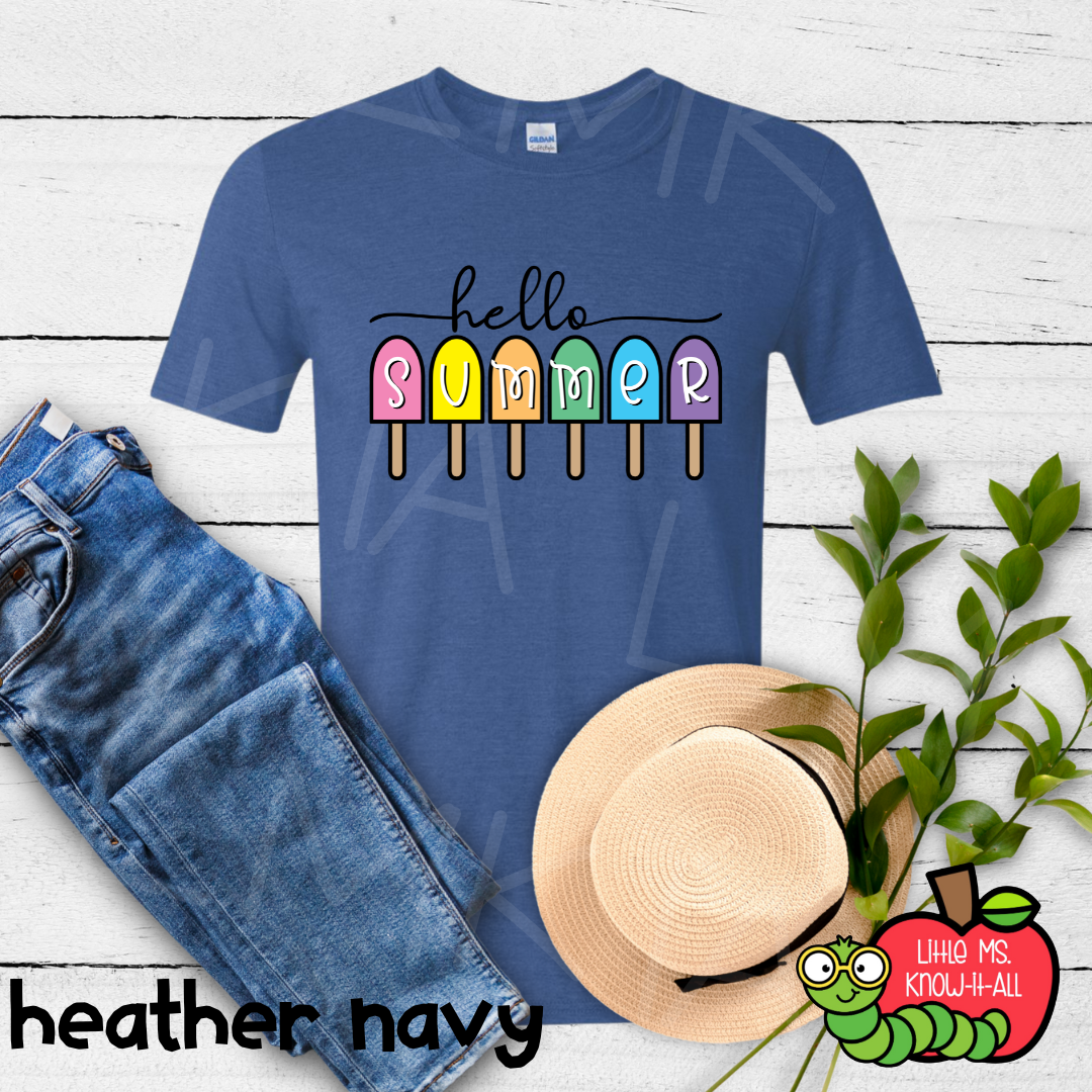 Hello Summer Popsicle Rainbow T-Shirt