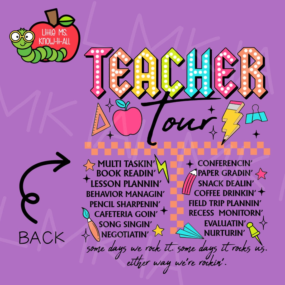 ABCD Teacher Tour Double-Sided Teacher T-Shirt
