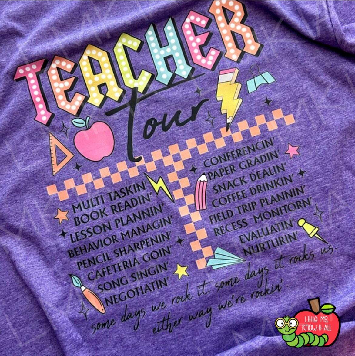 ABCD Teacher Tour Double-Sided Teacher T-Shirt