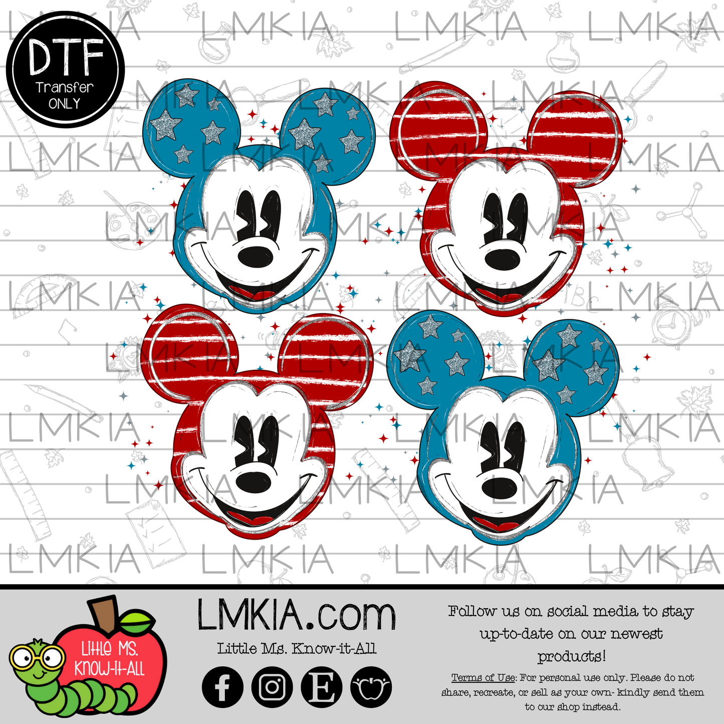 Patriotic Mice DTF Transfer