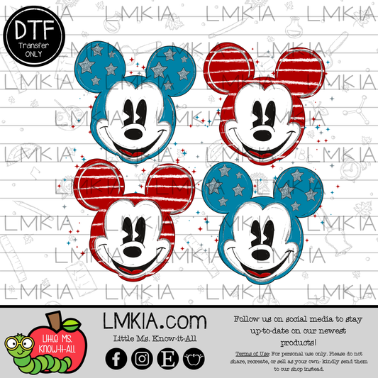 Patriotic Mice DTF Transfer