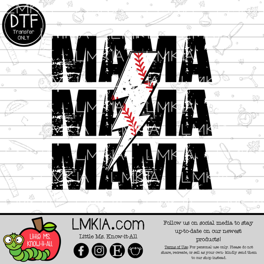Baseball Mama DTF Transfer