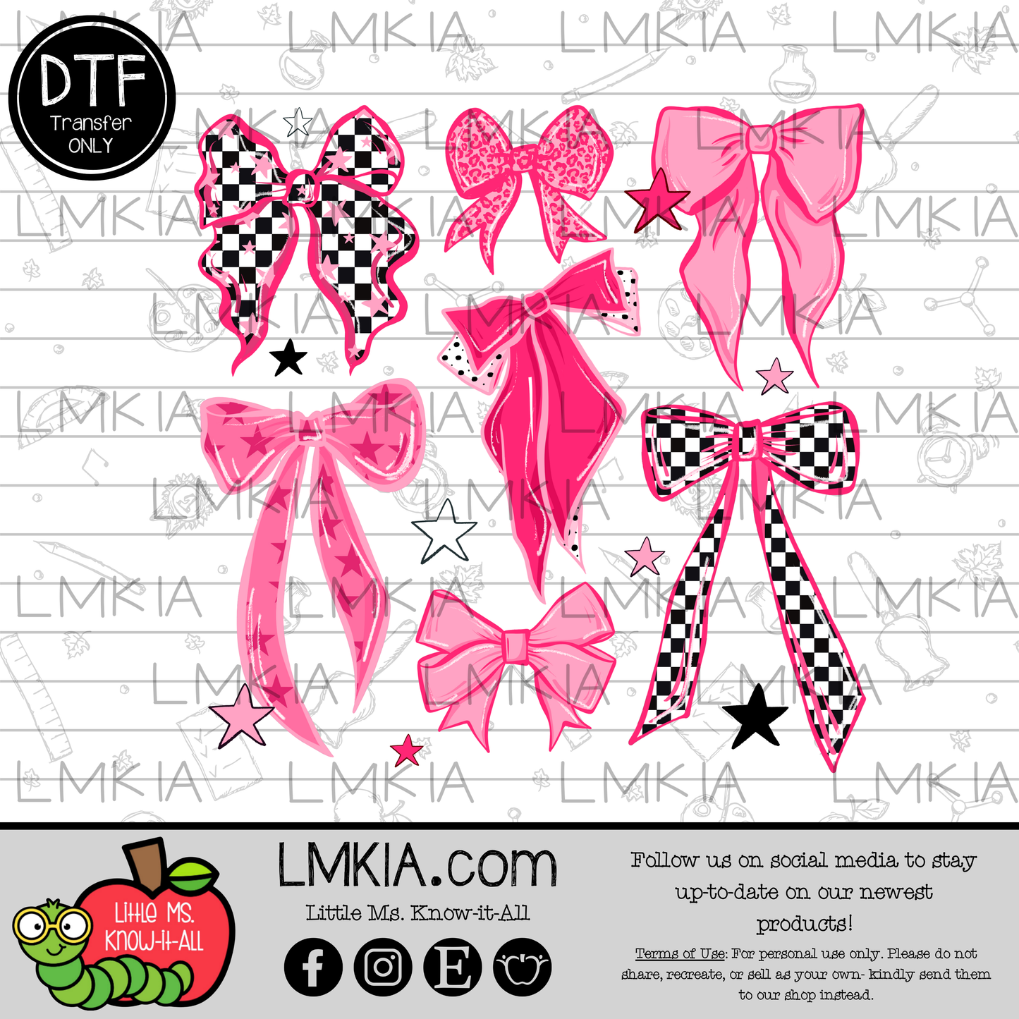 Coquette Pink Bows DTF Transfer
