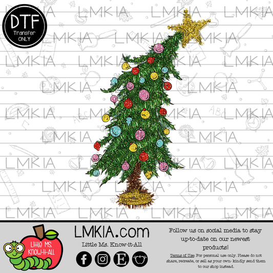 Tinsel Christmas Tree DTF Transfer