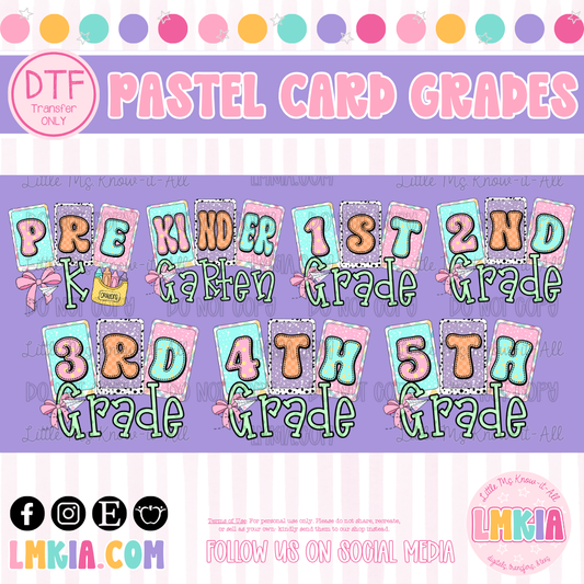 Pastel Grade Levels DTF Transfer