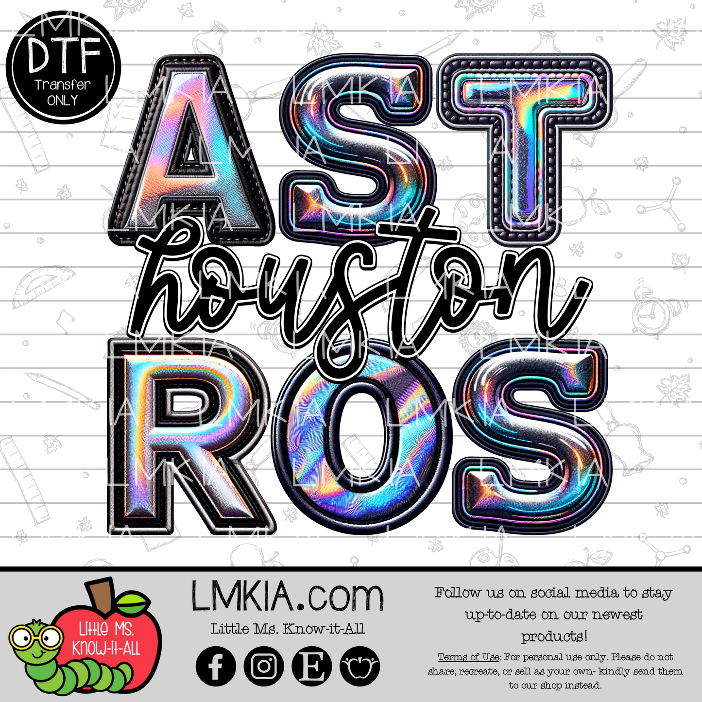 Texas Baseball Holographic DTF Transfer