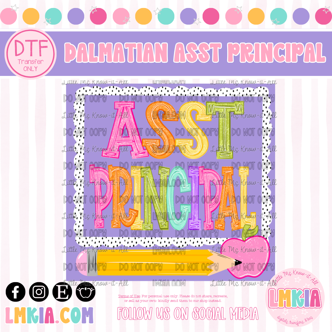 Dalmatian Assistant Principal DTF Transfer