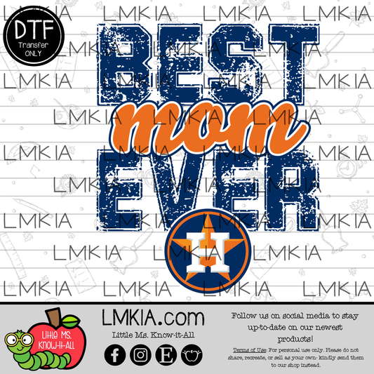 Best Mom Ever Baseball DTF Transfer