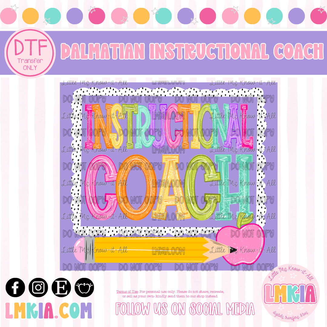 Dalmatian Instructional Coach DTF Transfer