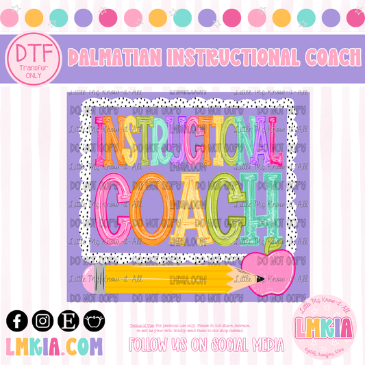 Dalmatian Instructional Coach DTF Transfer
