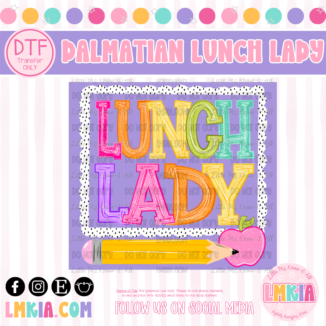 Dalmatian Lunch Lady DTF Transfer