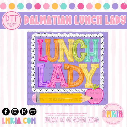 Dalmatian Lunch Lady DTF Transfer