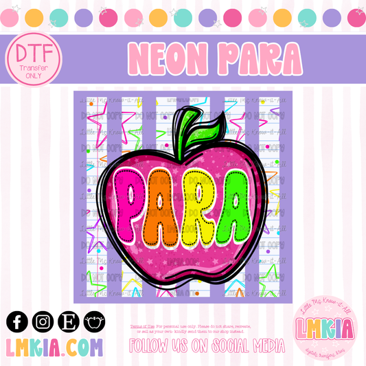 Neon Para DTF Transfer