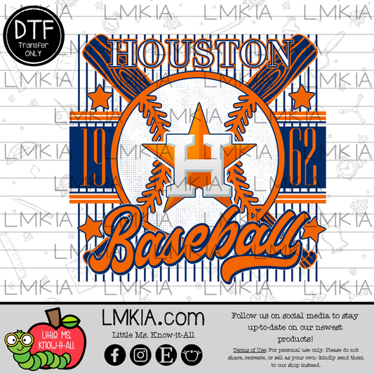 Texas Baseball Striped DTF Transfer