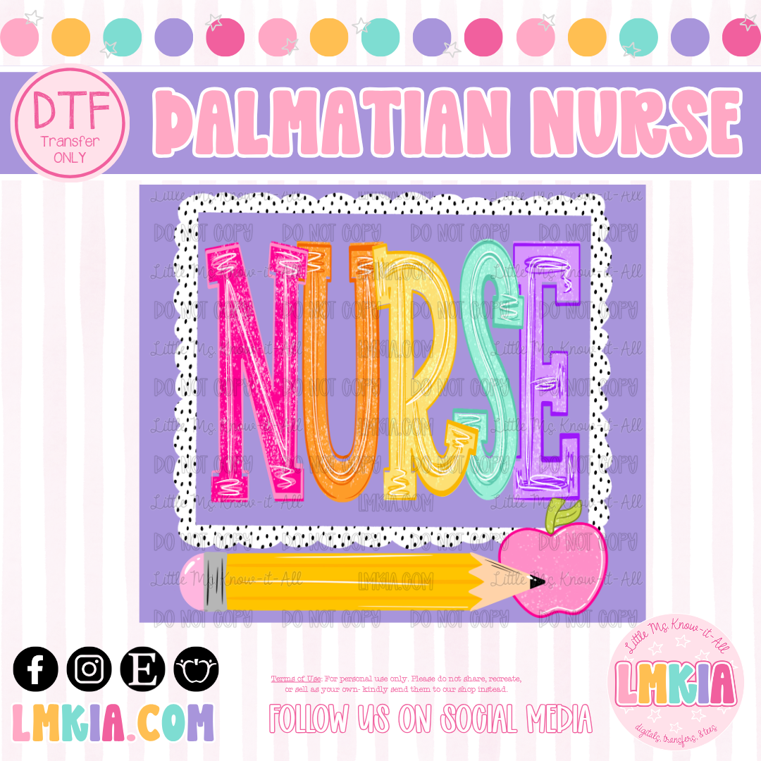 Dalmatian Nurse DTF Transfer
