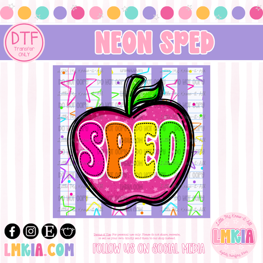 Neon Sped DTF Transfer