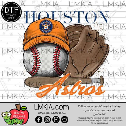 Texas Baseball Equipment DTF Transfer