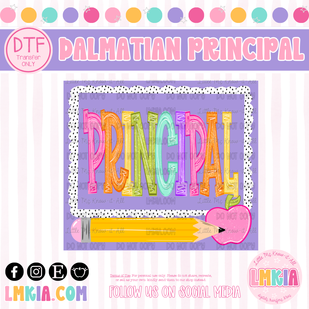 Dalmatian Principal DTF Transfer