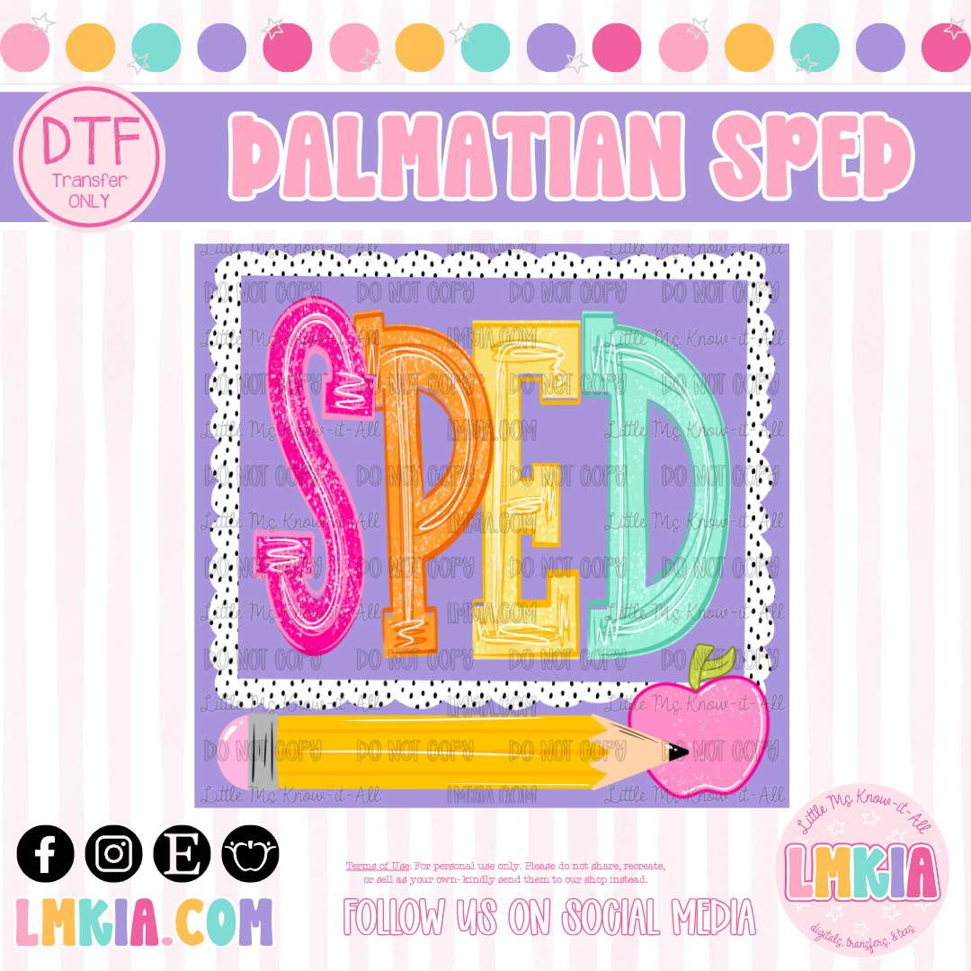 Dalmatian Sped DTF Transfer