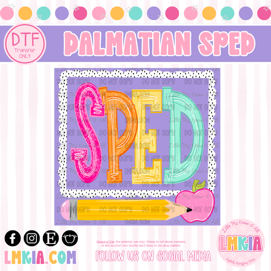 Dalmatian Sped DTF Transfer