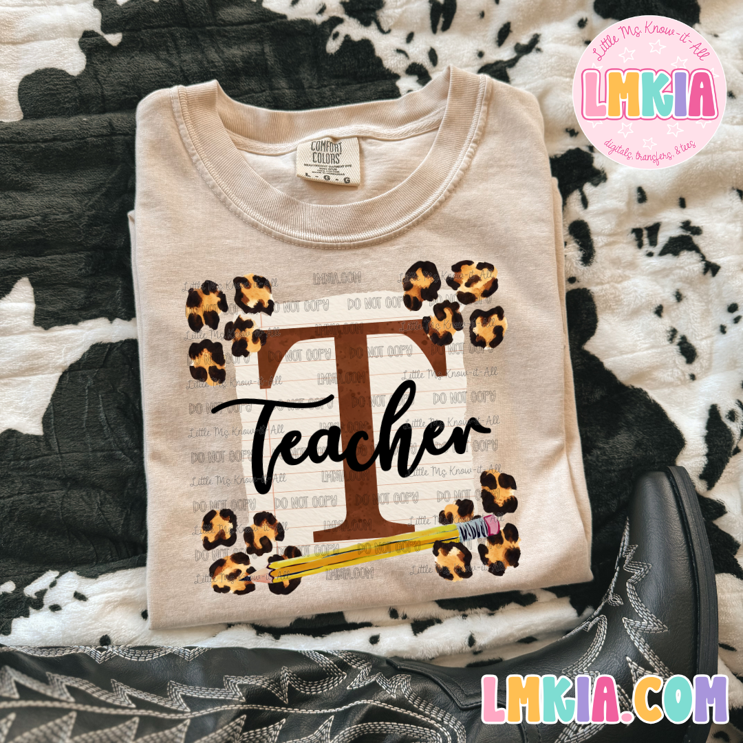 Teacher Leopard Print T-Shirt