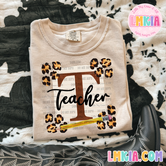Teacher Leopard Print T-Shirt