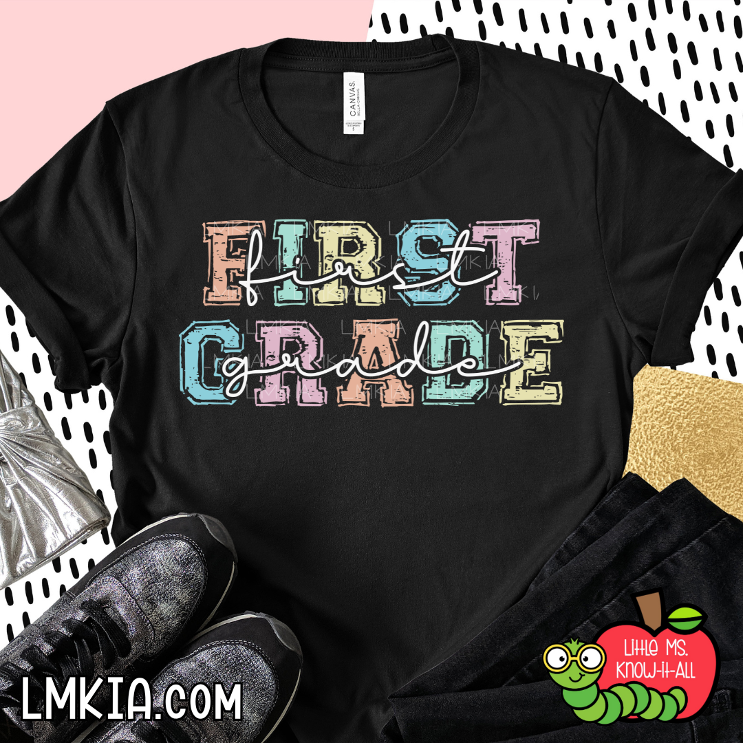 Chalk Distressed Grade Level Teacher Shirts