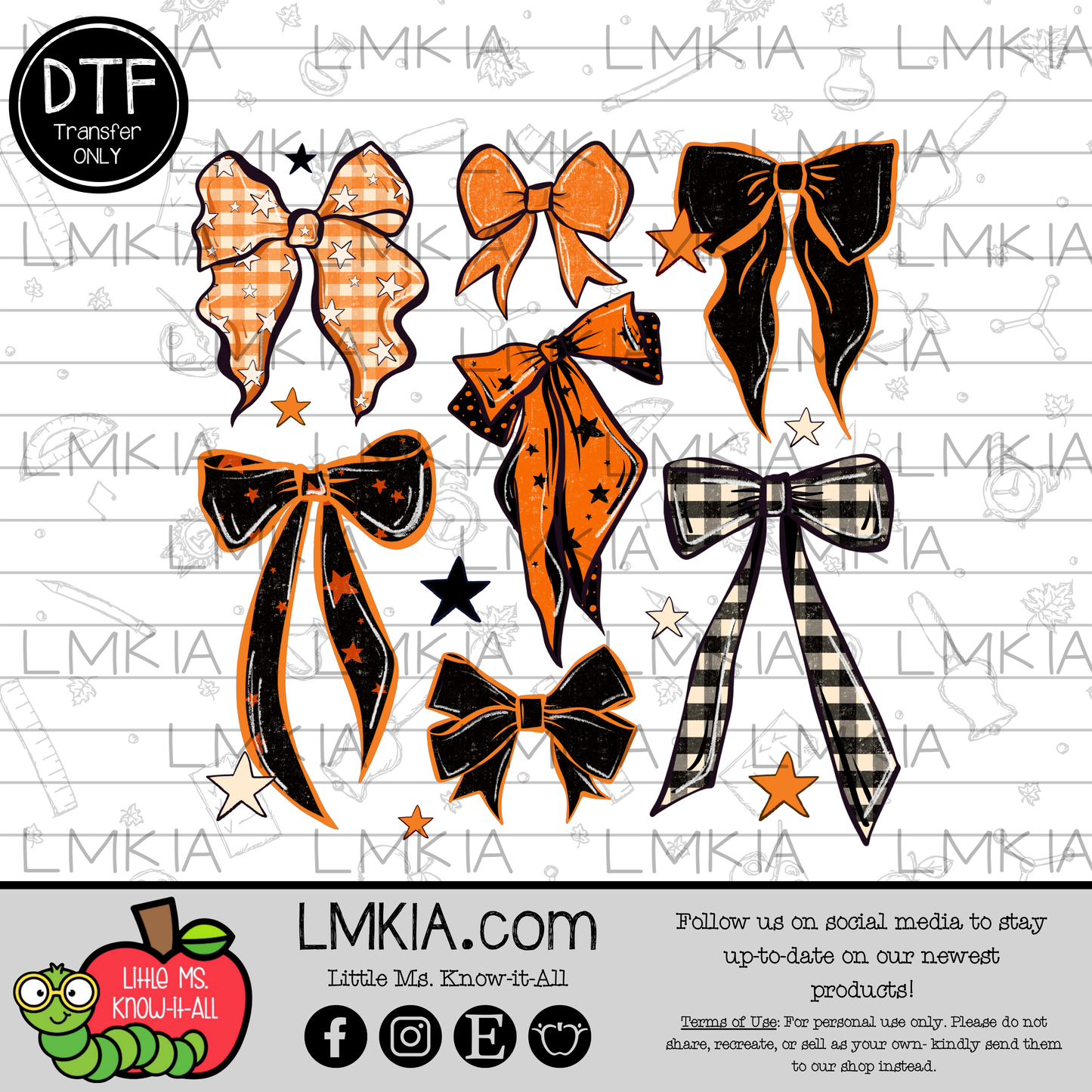 Spooky Coquette Bows DTF Transfer