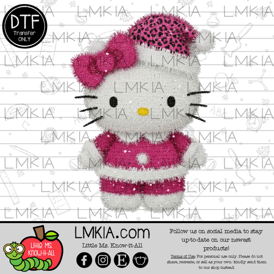 Tinsel Kitty Christmas DTF Transfer