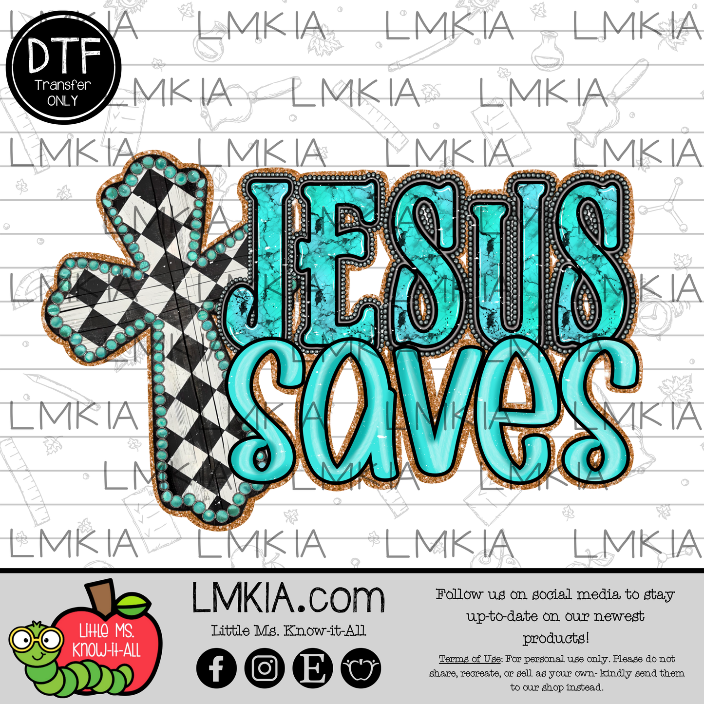 Jesus Saves DTF Transfer