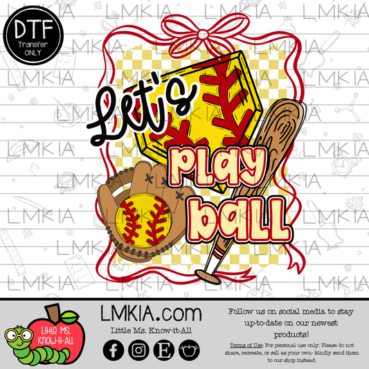 Let's Play Ball DTF Transfer