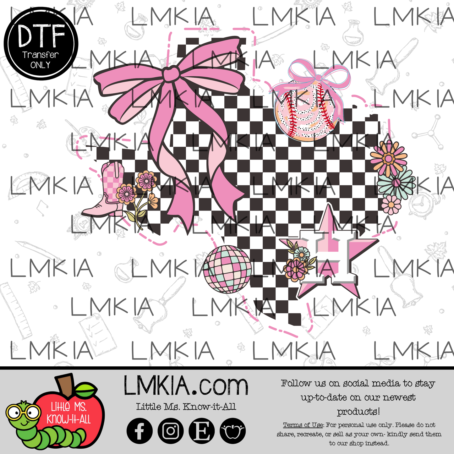 Texas Baseball Coquette DTF Transfer