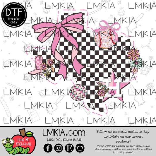 Texas Baseball Coquette DTF Transfer