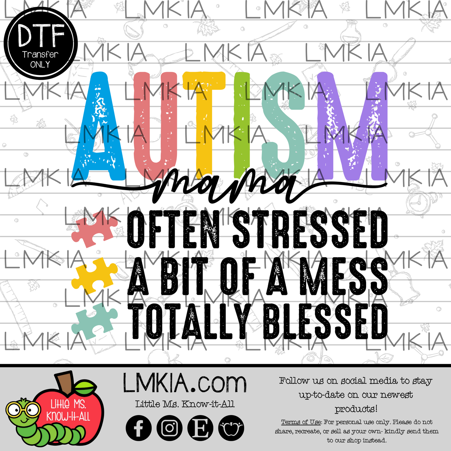 Autism Mama DTF Transfer