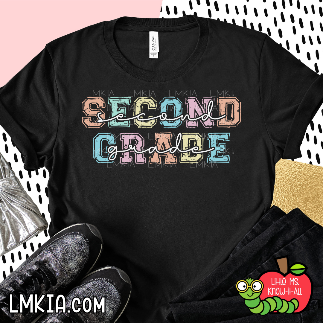 Chalk Distressed Grade Level Teacher Shirts