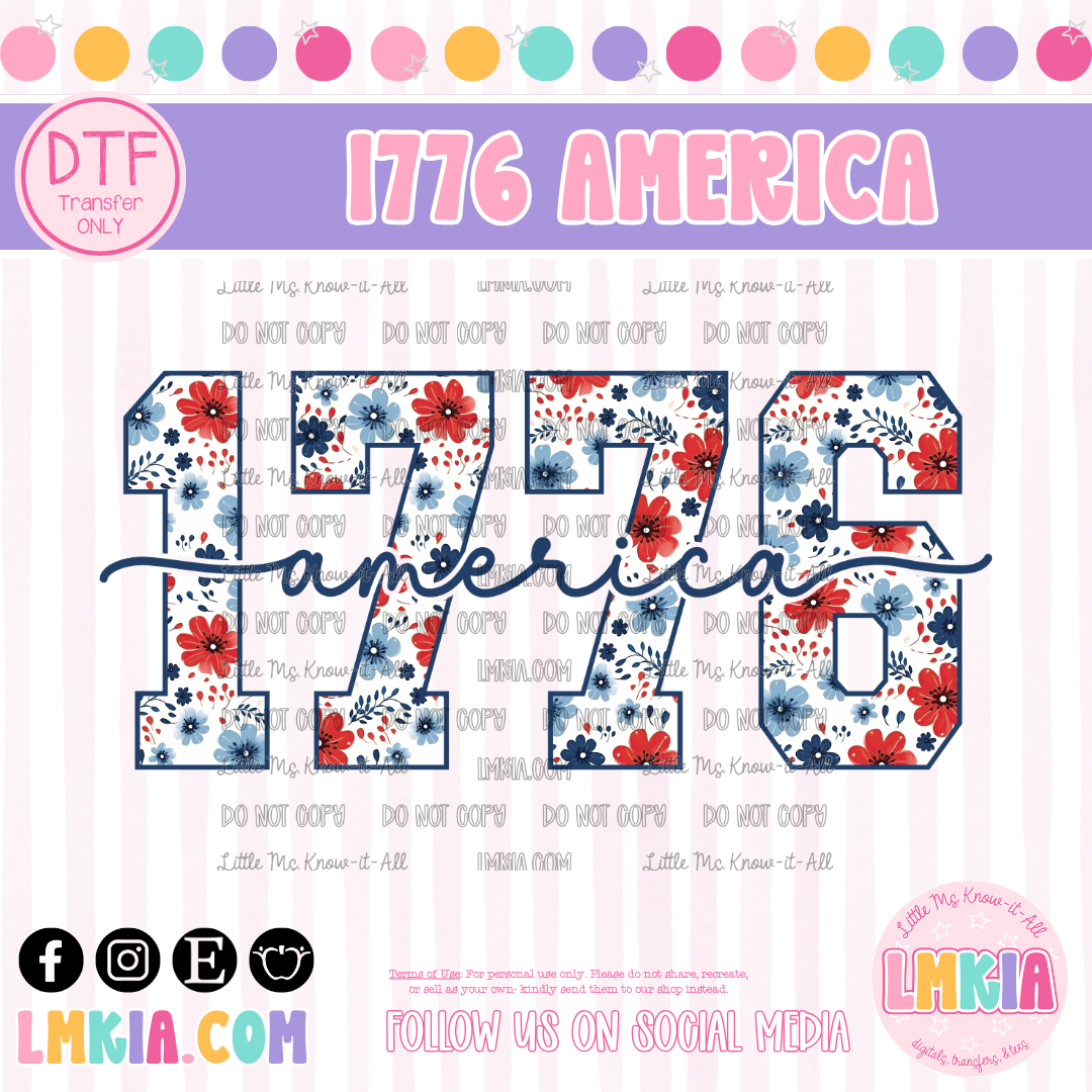 1776 America DTF Transfer