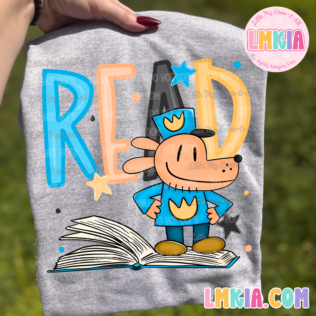 Man Dog Read T-Shirt