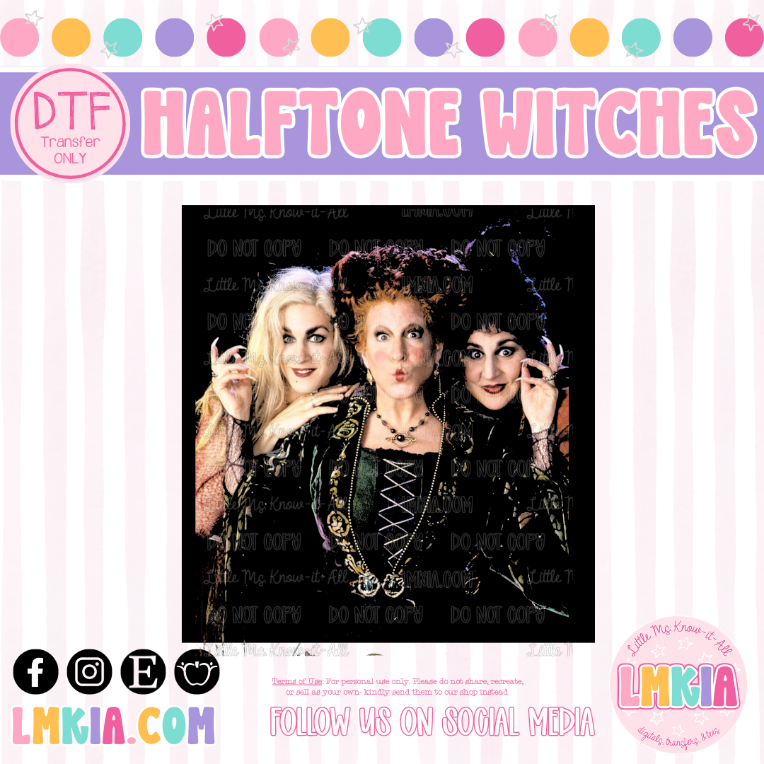 Halftone Witches DTF Transfer