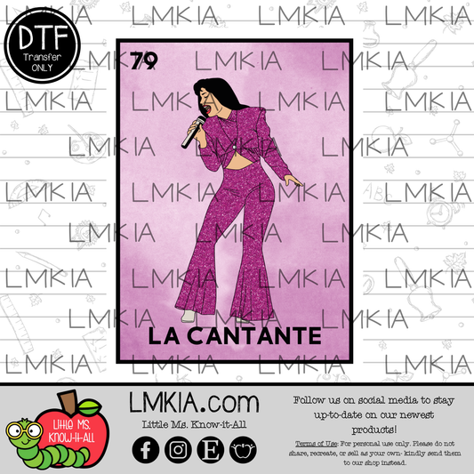 La Cantante Loteria DTF Transfer