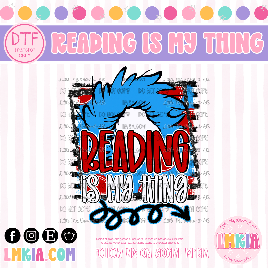 Reading Is My Thing DTF Transfer