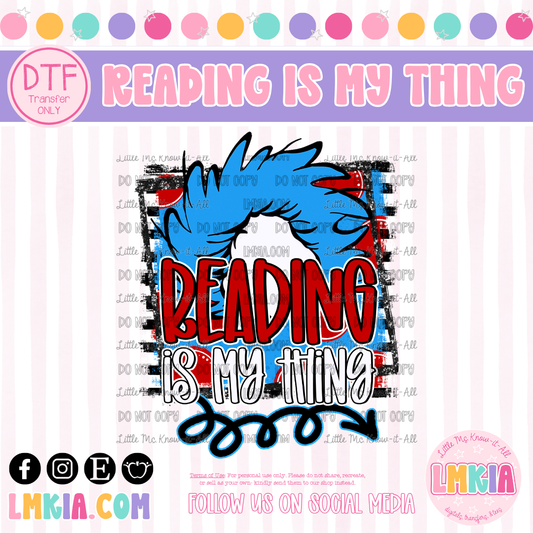 Reading Is My Thing DTF Transfer