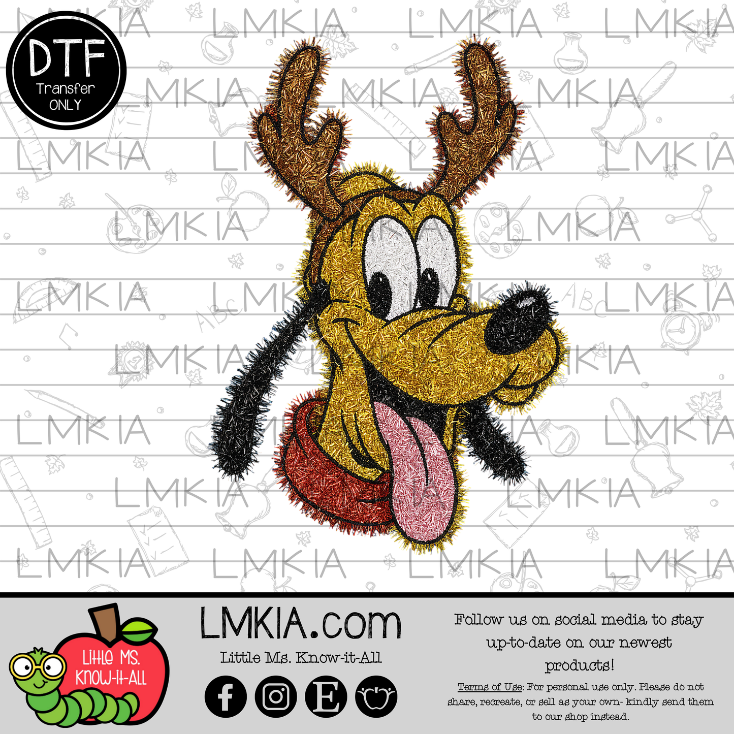 Tinsel Dog Christmas DTF Transfer