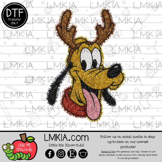 Tinsel Dog Christmas DTF Transfer