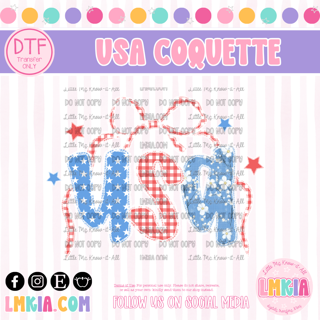USA Coquette DTF Transfer