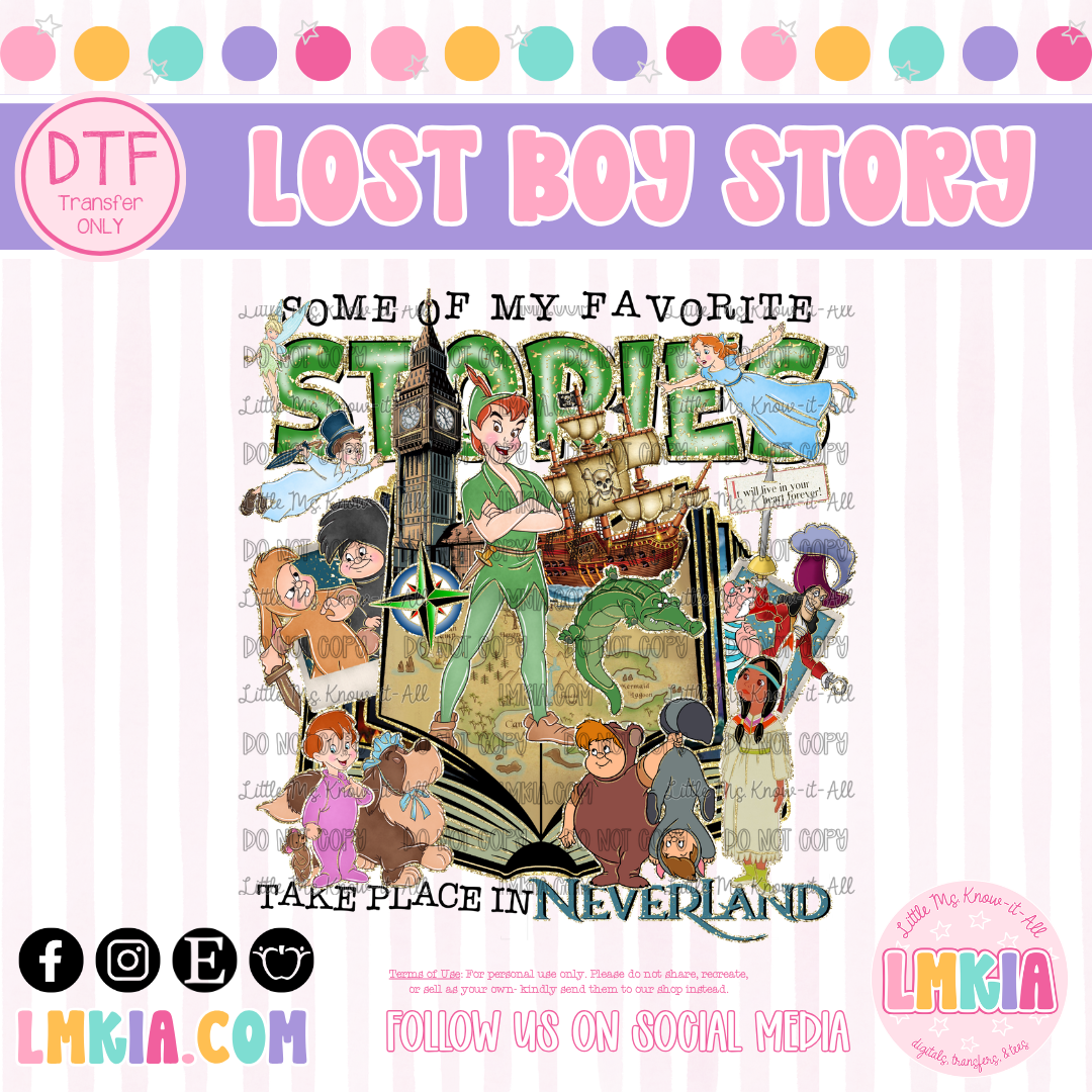 Lost Boy Story DTF Transfer