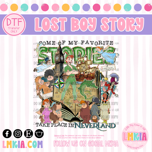 Lost Boy Story DTF Transfer