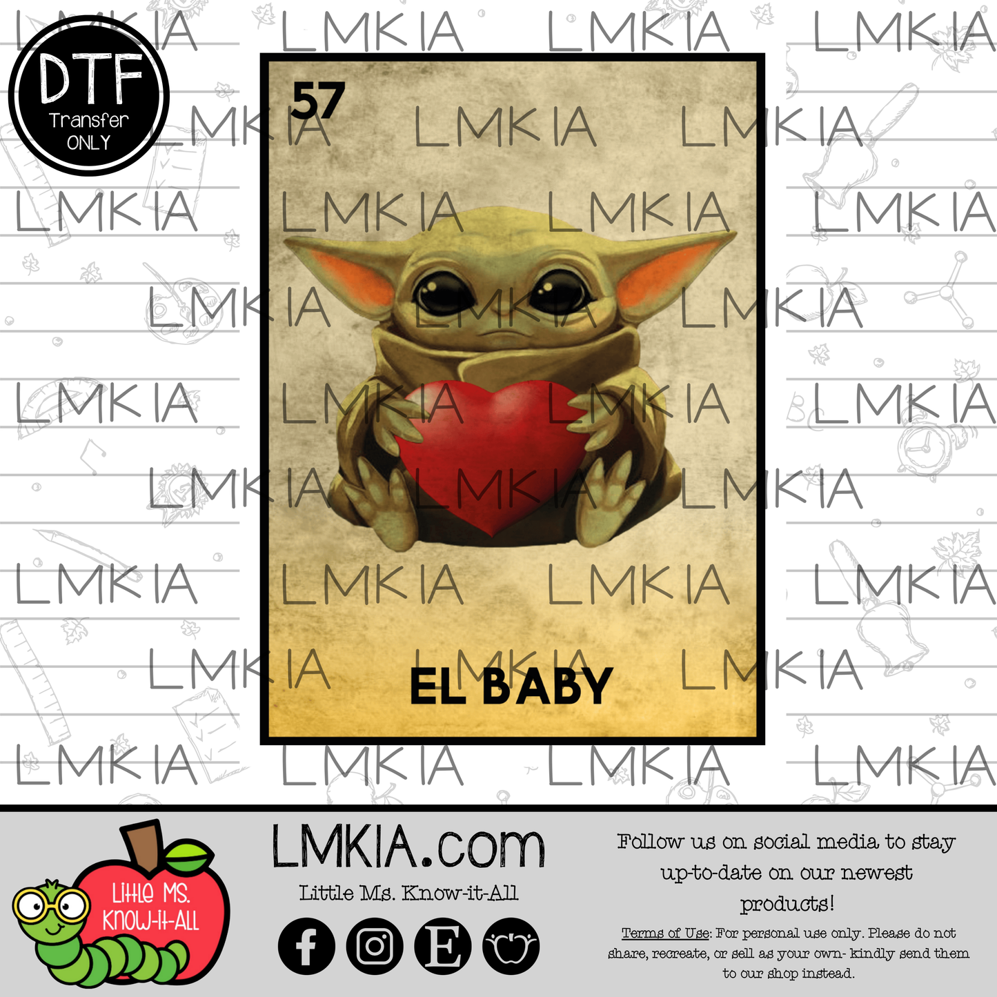 El Baby Loteria DTF Transfer