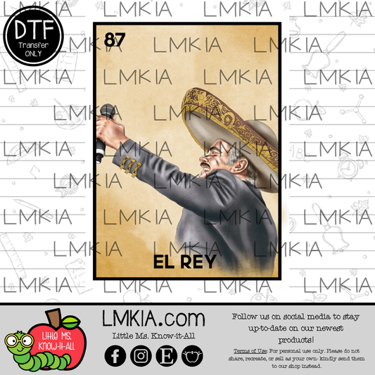 El Rey Loteria DTF Transfer